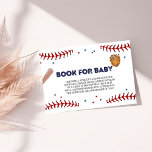 Baseball Sport Baby Shower Book Request  Enclosure Card<br><div class="desc">modern minimalist baby baseball sport baby shower book request cards with "Books for Baby" written in modern pink and black lettering on a white backdrop. Customize the basic book request cards with your own words below. The design complements our Baby Shower Script baby shower collection.</div>