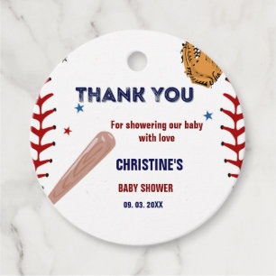Baseball Sport  Baby shower party Classic  Favor Tags