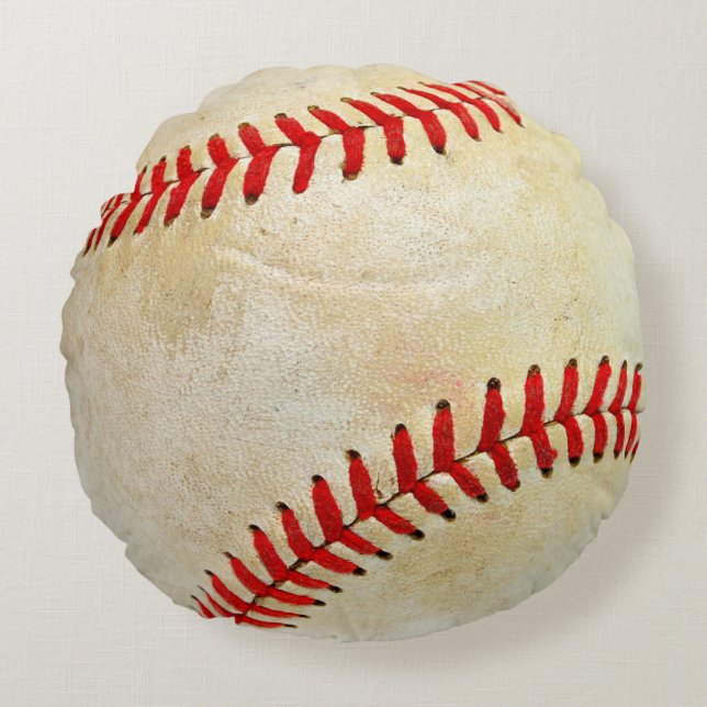 Baseball sport ball game play dirty old round pillow (Front)