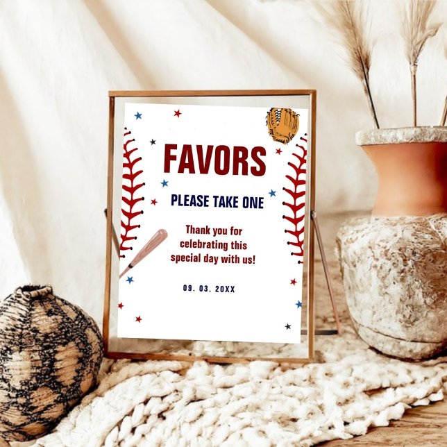 Baseball Sport Bay shower Birthday Favors sign (Creator Uploaded)