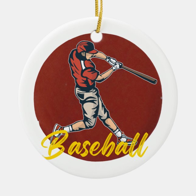 Baseball Sport Ceramic Ornament (Front)