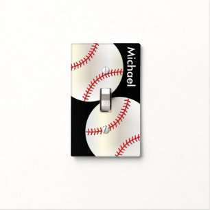 Baseball Sport Design DIY Name Light Switch Cover