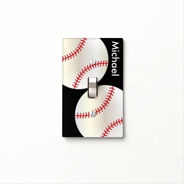 Baseball Sport Design | DIY Name Light Switch Cover (In Situ)