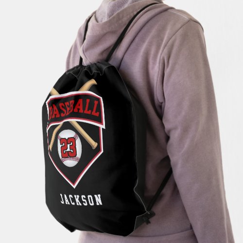 Baseball  Sport Design _  Logo Drawstring Bag