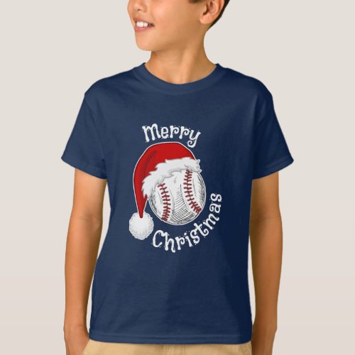 Baseball Sport fans Santa hat Christmas Xmas T_Shirt