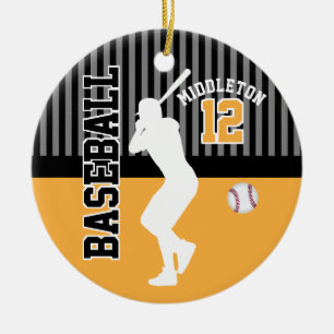 Baseball Sport - Gold Ceramic Ornament