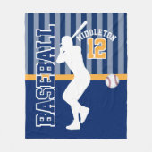 Baseball ⚾ Sport in Dark Blue and Gold Fleece Blanket | Zazzle