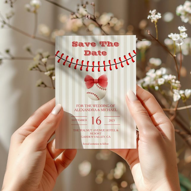 Baseball Sport Perfect Catch Wedding Save The Date (Creator Uploaded)
