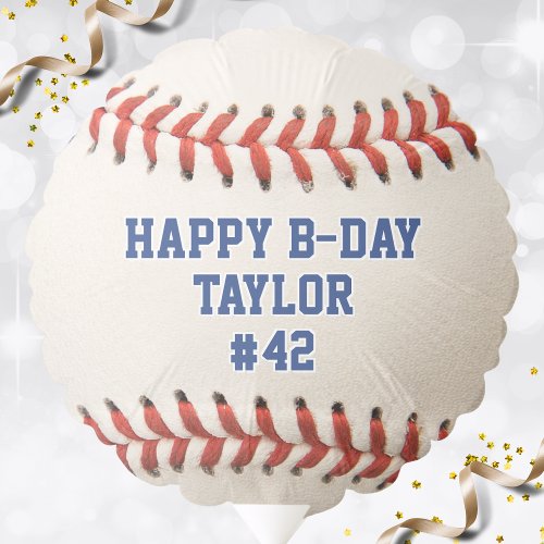 Baseball Sport Player Name Team Number Birthday Balloon