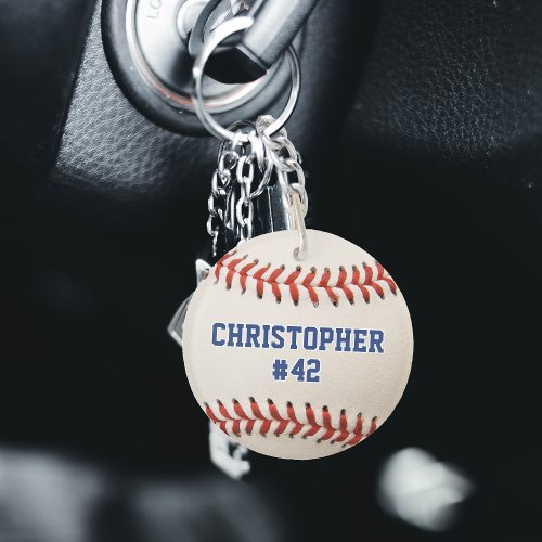 Baseball Sport Player Name Team Number Birthday Keychain