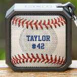 Baseball Sport Player Name Team Number Bluetooth Speaker<br><div class="desc">Red,  white and blue baseball speaker for sports fans / men and boys. Customize the text with your player or team name and number.</div>