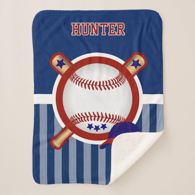 ⚾ Baseball Sport Sherpa Blanket (Front)