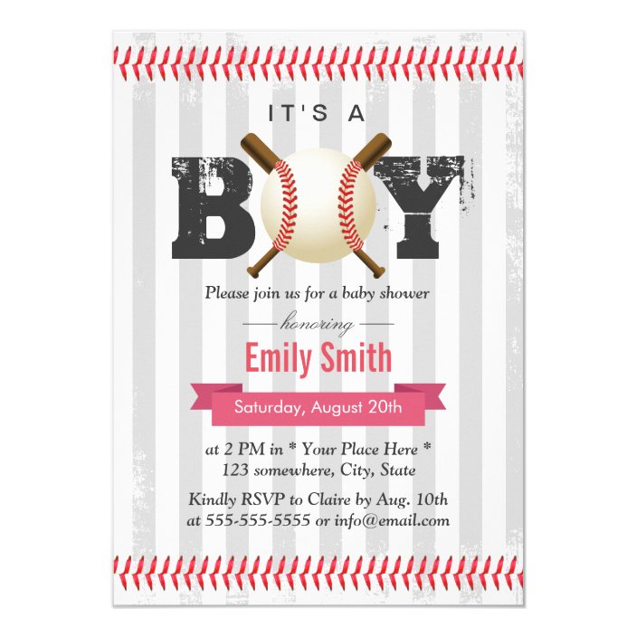 baby boy shower invitations baseball theme