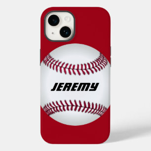 baseball sports add your text personalized red Case-Mate iPhone 14 case