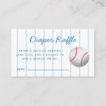 Baseball Sports Baby Shower Diaper Raffle Ticket Enclosure Card<br><div class="desc">Cute sports theme baby shower diaper raffle ticket featuring illustrations of a baseball on a blue striped background. The card asks guests to bring a pack of diaper for a chance to win a special prize. Great for a boy's shower.</div>