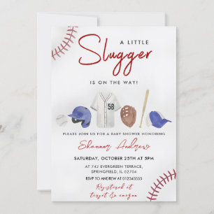 Baseball Sports Baby Shower Slugger Invitation