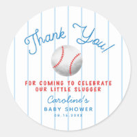 Baseball Sports Baby Shower Thank You Favor Classic Round Sticker