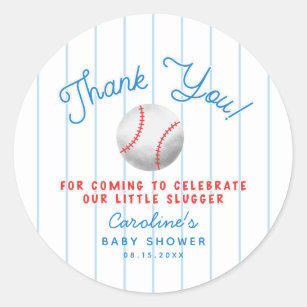 Baseball Sports Baby Shower Thank You Favor Classic Round Sticker