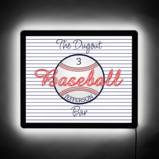 Baseball Sports Bar LED Sign (Front)