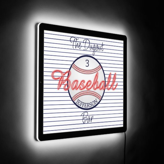 Baseball Sports Bar LED Sign (Angle)