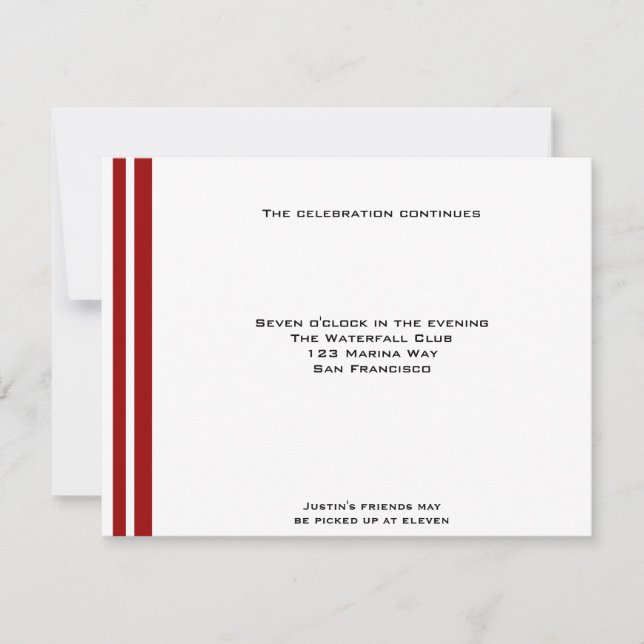 Baseball Sports Bar Mitzvah Reception Invitation (Front)