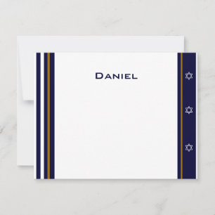 Baseball Sports Bar Mitzvah Thank You Note Card