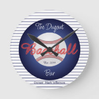 Baseball Sports Bar Sign Wall Clock