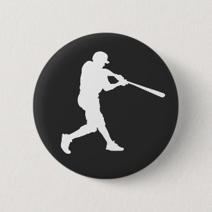 Baseball Sports Batter Custom-Cut Button