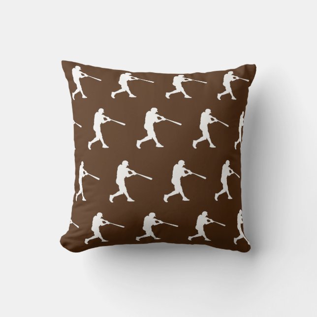 Baseball Sports Batter Custom-Cut Throw Pillow (Front)