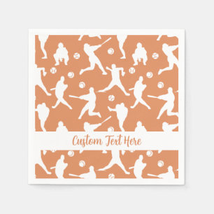 Baseball Sports Batter Pitcher Catcher Personalize Napkins