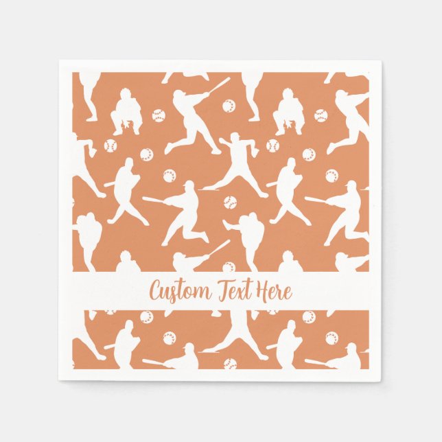 Baseball Sports Batter Pitcher Catcher Personalize Napkins (Front)