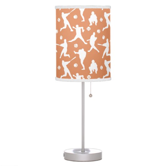 Baseball Sports Batter Pitcher Kids Boys Table Lamp (Left)