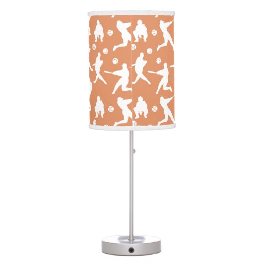 Baseball Sports Batter Pitcher Kids Boys Table Lamp (Back)