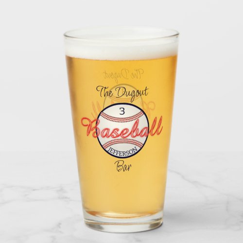 Baseball Sports Beer Soda Glass Drinkware