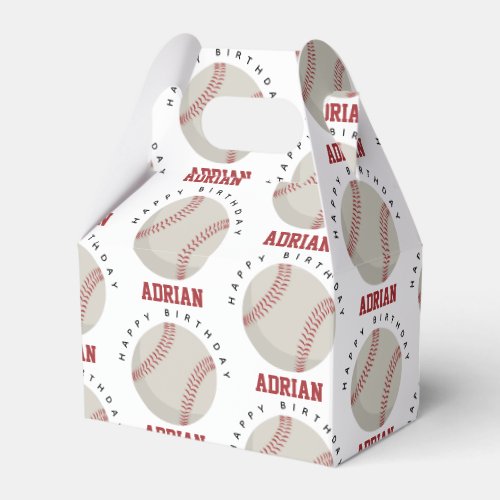 Baseball Sports Birthday Party Custom Name  Favor Boxes