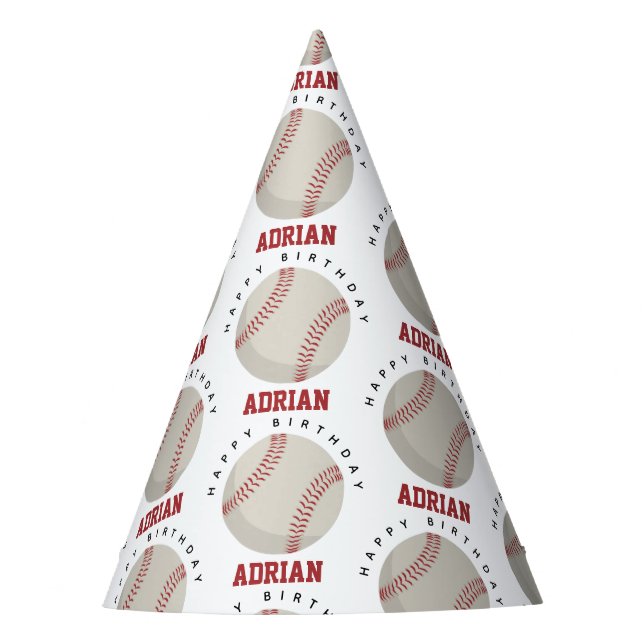 Baseball Sports Birthday Party Custom Name Hat (Front)