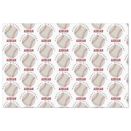 Baseball Sports Birthday Party Custom Name  Tissue Paper