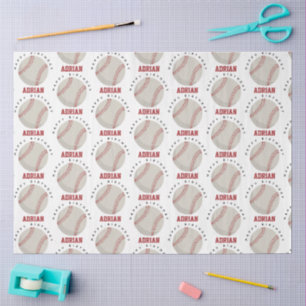 Baseball Sports Birthday Party Custom Name Tissue Paper