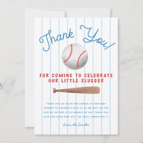 Baseball Sports Boy Baby Shower Thank You Card