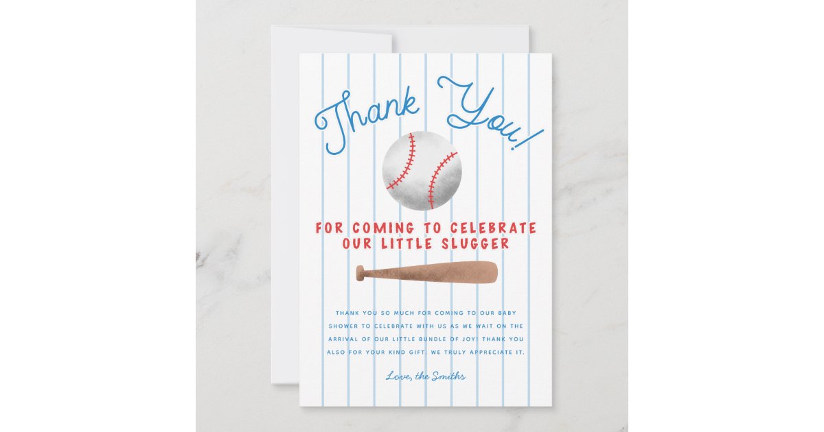 Baseball Sports Boy Baby Shower Thank You Card Zazzle Com