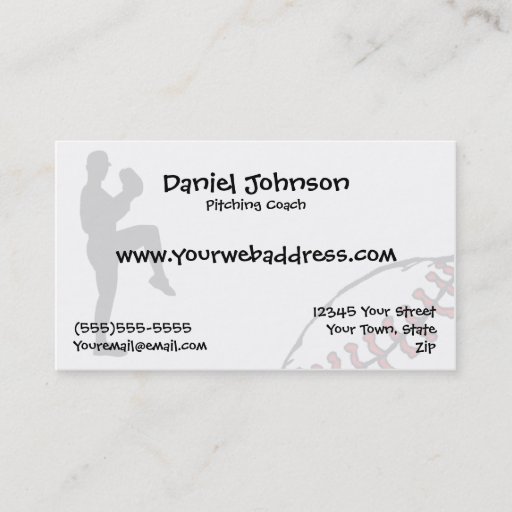 Customizable Baseball Sports Business Cards
