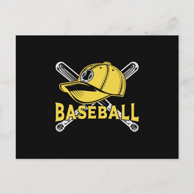 Baseball Sports Catcher Pitcher Bat Funny Gift Postcard (Front)