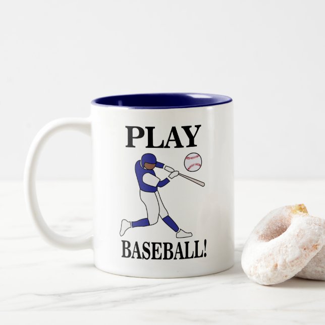 Baseball Sports Coach Player Two-Tone Coffee Mug (With Donut)