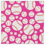 Baseball Sports Cute Pink Girls Fabric