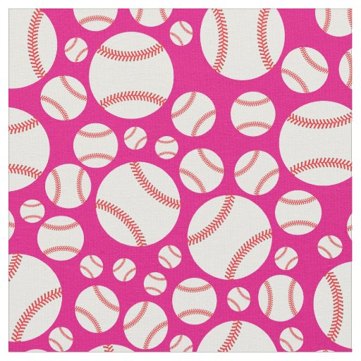 Baseball Sports Cute Pink Girls Fabric
