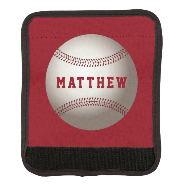 Baseball Sports Design Custom Name Luggage Handle Wrap (Front)