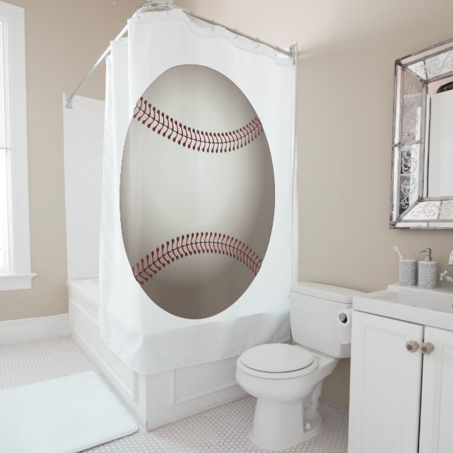 Baseball Sports Design Shower Curtain (In Situ)