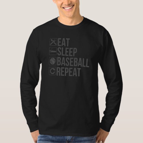 Baseball Sports   Eat Sleep Baseball Repeat T_Shirt