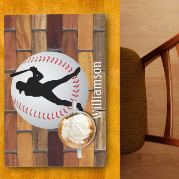 Baseball Sports Emphasis With Player And Ball Placemat by lloydzlenz at Zazzle