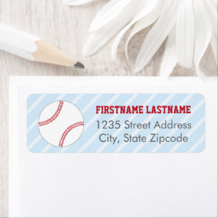 Baseball Sports Fan Blue and Red Return Address Label